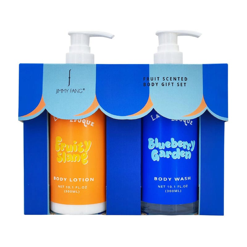 Fruit Scented Body Gift Set with 300ml Fruity Slang Body Lotion and 300ml Blueberry Garden Body Wash